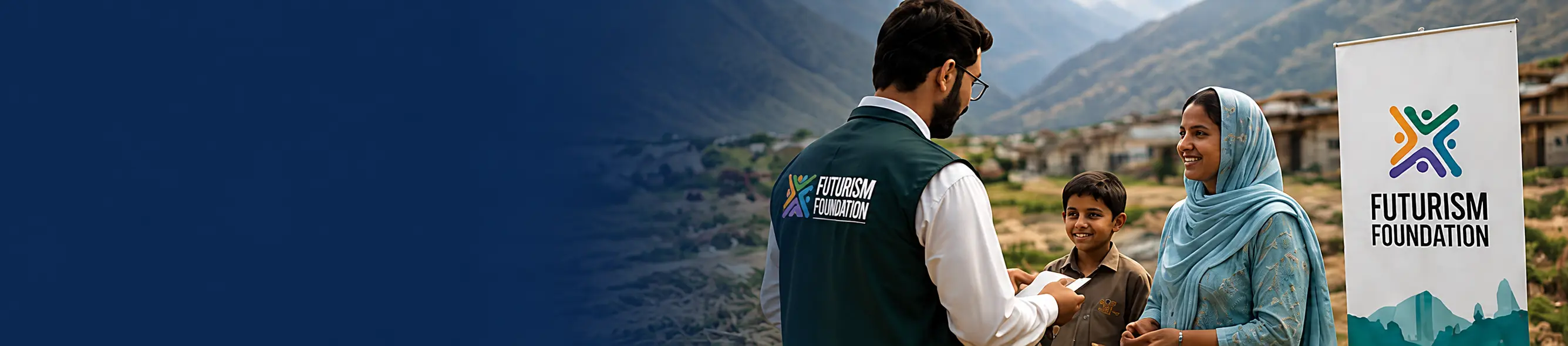 Futurism Foundation meeting a family in a mountain community